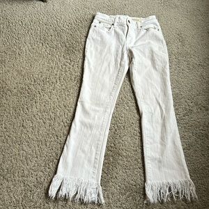 White fringe jeans- small stain